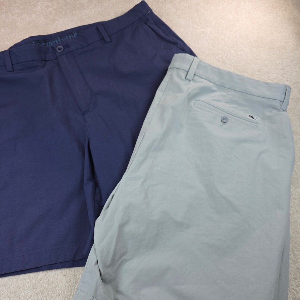 Vineyard Vines Performance Breaker Shorts Mens 40 Navy Gray Lotof 2 Stretch Golf